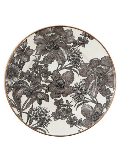 Mackenzie-childs English Garden Enamel Salad Dessert Plate Sterling In Brown