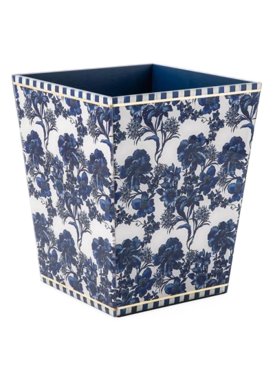 Mackenzie-childs English Garden Waste Bin In Blue