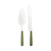 Mackenzie-childs Everyday Green 2-piece Cake Serving Set