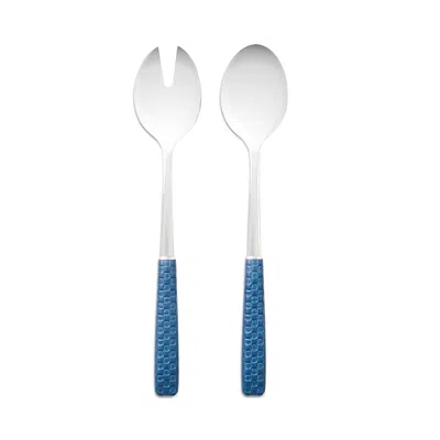 Mackenzie-childs Everyday Indigo Salad Serving 2 Piece Set In Blue