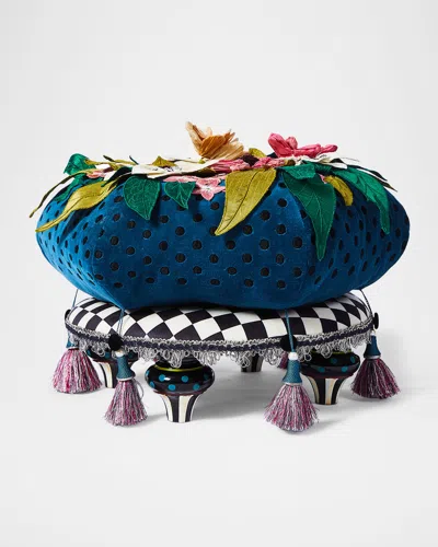 Mackenzie-childs Fairy Tale Footstool In Blue