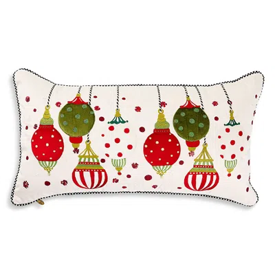 MACKENZIE-CHILDS MACKENZIE-CHILDS FESTIVE ORNAMENTS LUMBAR THROW PILLOW, 14 X 26