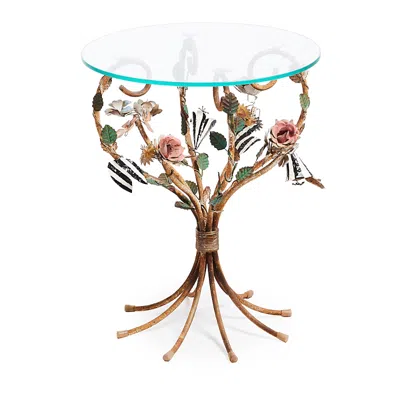 MACKENZIE-CHILDS MACKENZIE-CHILDS FIELD STUDY ROUND ACCENT TABLE