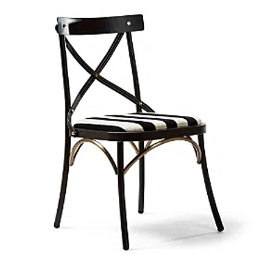 Mackenzie-childs Flatiron Black Stripe Dining Chair In Black/white