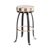 Mackenzie-childs Flatiron Brown Stripe Bar Stool In Brown/white