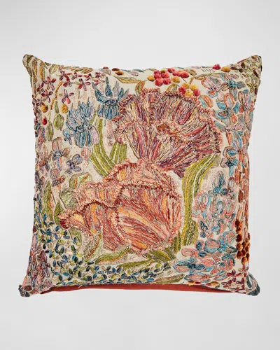 Mackenzie-childs Flower Field Throw Pillow, 19" Square In Multi