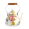 Mackenzie-childs White Flower Market 3-qt. Tea Kettle