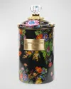 Mackenzie-childs Flower Market Floral-print Enamel Canister 21cm 1 Size In Black