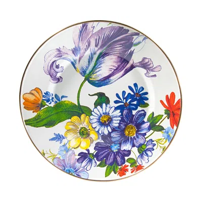 Mackenzie-childs Flower Market Dinner Plate - White In Multi