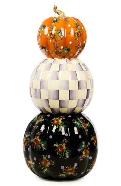 Mackenzie-childs Mackenzie Childs Flower Market Outdoor Pumpkin Trio Decoration In Multi