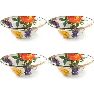 Mackenzie-childs Mackenzie Childs Flower Market Set Of 4 Enameled Steel Breakfast Bowls In Multi