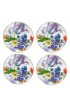 Mackenzie-childs Mackenzie Childs Flower Market Set Of 4 Enameled Steel Dinner Plates In Multi