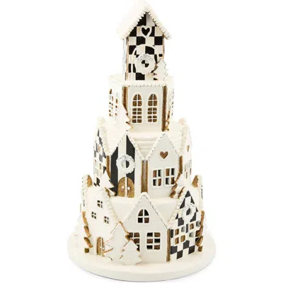 Mackenzie-childs Mackenzie Childs Gingerbread Round Illuminated Village Figurine In White