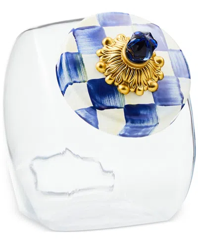 Mackenzie-childs Glass Cookie Jar With Royal Check Lid In No Color