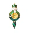Mackenzie-childs Glass Luxe Nutcracker Reflector Ornament In Green