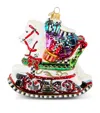 Mackenzie-childs Mackenzie Childs Rocking Horse With Gifts Glass Ornament In Multi