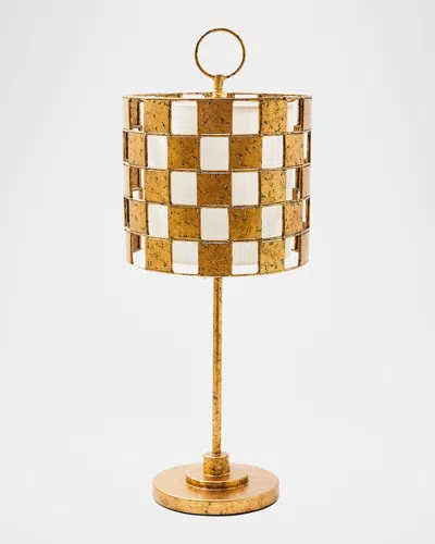 Mackenzie-childs Golden Check Table Lamp