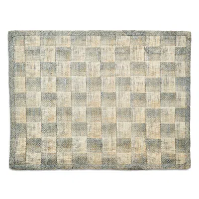 Mackenzie-childs Gray Sinamay Placemats, Set Of 4 In Green