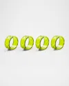 Mackenzie-childs Green Check Napkin Rings, Set Of 4