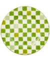 Mackenzie-childs Green Check Round Platter In Green