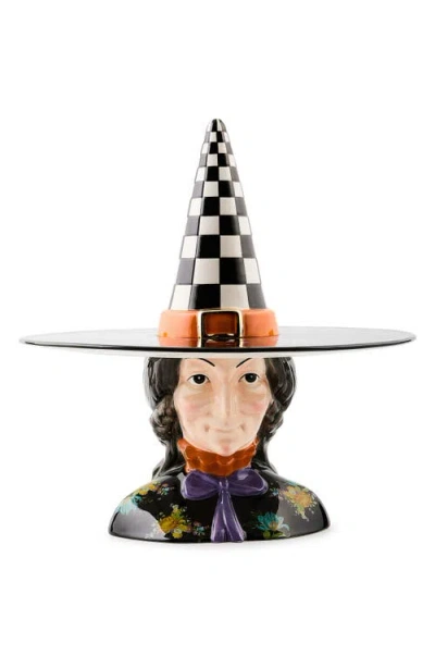 Mackenzie-childs Mackenzie Childs Greta Witch Ceramic Serving Stand In Black