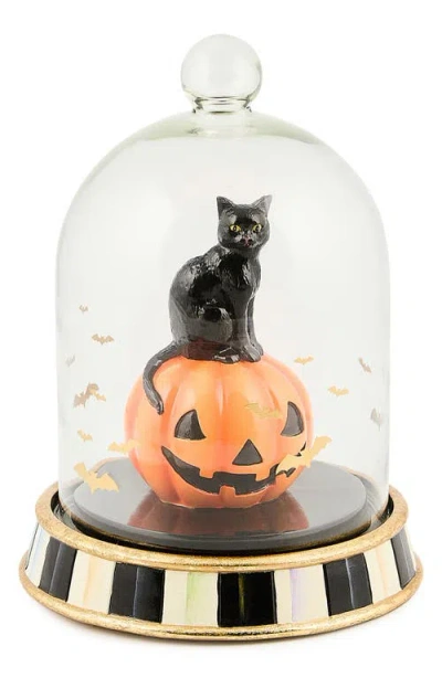 Mackenzie-childs Mackenzie Childs Halloween Black Cat Cloche In Orange