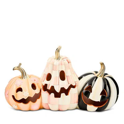 Mackenzie-childs Hocus Pocus Illuminated Jack O' Lantern Trio In Multi