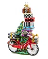 Mackenzie-childs Holiday Special Delivery Bike Ornament In Multi