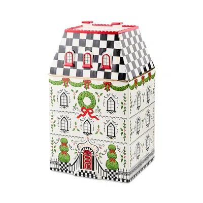 Mackenzie-childs Holly Village Cookie Jar In Multi