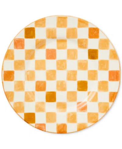MACKENZIE-CHILDS HONEY CHECK DINNER PLATE