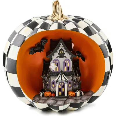 Mackenzie-childs Mackenzie Childs Illuminated Haunted House Pumpkin Scene In Multi