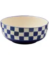 Mackenzie-childs Indigo Check Serving Bowl