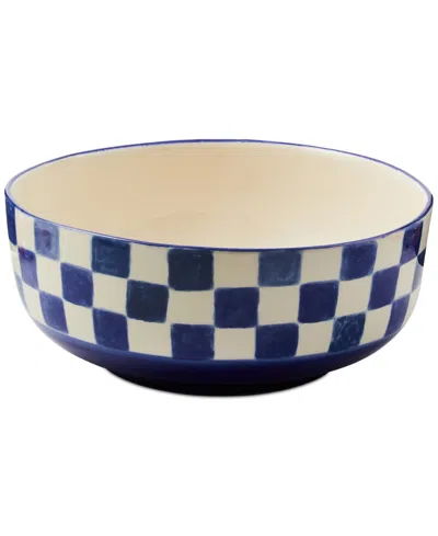 MACKENZIE-CHILDS INDIGO CHECK SERVING BOWL, 112-OZ.