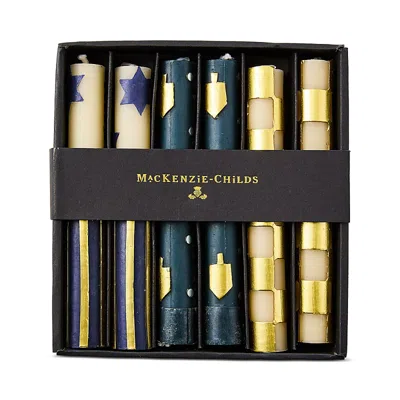 Mackenzie-childs Judaica Mini Dinner Candles, Set Of 6 In Multi