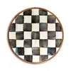 Mackenzie-childs 9" Courtly Check Enamel Trivet In Black/white