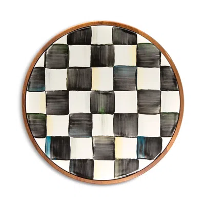Mackenzie-childs 9" Courtly Check Enamel Trivet In Black/white