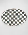 Mackenzie-childs Mackenzie Childs Courtly Check Medium Enameled Steel Oval Platter