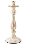 Mackenzie-childs Mackenzie Childs Large Mocha Check Candlestick Holder In Neutral