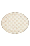 Mackenzie-childs Mackenzie Childs Large Mocha Check Oval Platter In Neutral