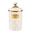 Mackenzie-childs Mackenzie Childs Rosy Check Enameled Steel Large Canister In Multi
