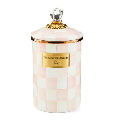 MACKENZIE-CHILDS LARGE ROSY CHECK CANISTER