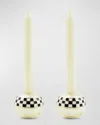 Mackenzie-childs Large Sphere Check Candle Holders, Set Of 2