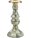 Mackenzie-childs Large Sterling Check Enamel Pillar Candlestick In No Color