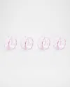 Mackenzie-childs Lavender Check Napkin Ring, Set Of 4 In Pink