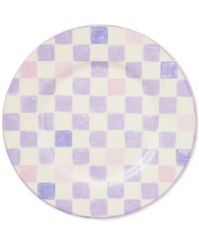 MACKENZIE-CHILDS LILAC CHECK DINNER PLATE
