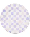 Mackenzie-childs Lilac Check Round Platter