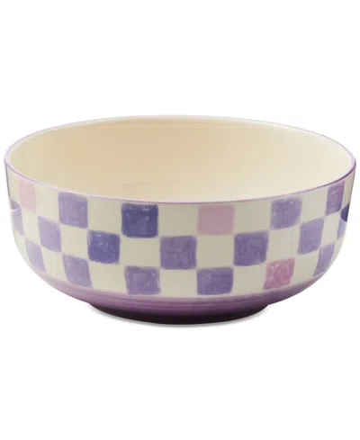 MACKENZIE-CHILDS LILAC CHECK SERVING BOWL, 112-OZ.