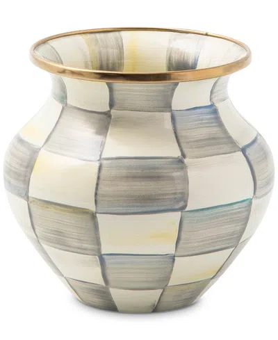 MACKENZIE-CHILDS MACKENZIE- CHILDS STERLING CHECK ENAMEL VASE