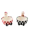 Mackenzie-childs Mackenzie-child Check It Out Ceramic Snack Bowls, Set Of 2 In Multi