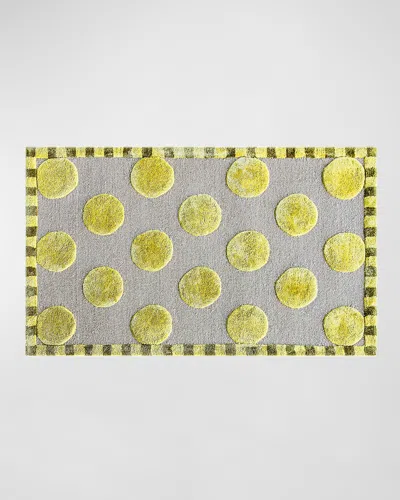Mackenzie-childs Macro Dot Chartreuse Rug, 2' X 4' In Gold